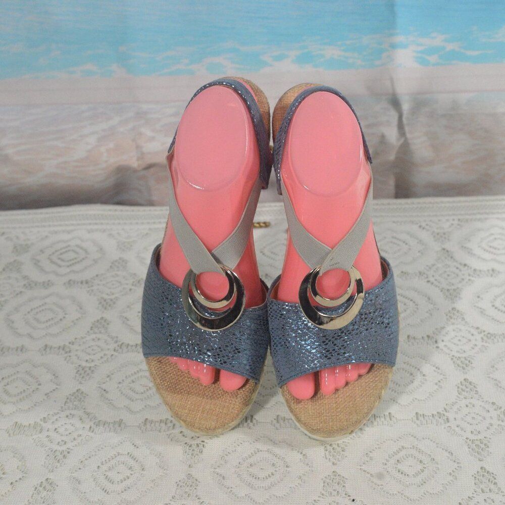 Sandals Peep Toe Wedge Platform Casual Summer Style Size 10 EU 41